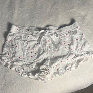 UGG White Shorts with Red Heart Pattern
